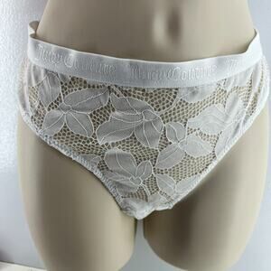 Juicy Couture Intimates White Lace Cheeky Panty Womens Large